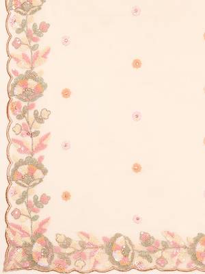 Peach Net Multi Sequins with heavy Zarkan embroidery Semi-Stitched Lehenga choli & Dupatta 6