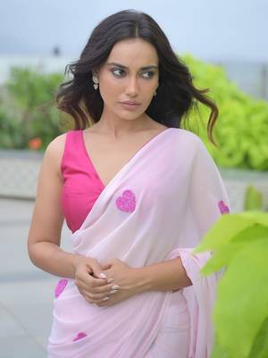 CAYORII LIGHT PINK COLOUR GEORGETTE FABRIC READY TO WEAR SAREE 4