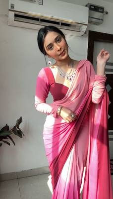 CAYORII MULTI COLOUR GEORGETTE FABRIC READY TO WEAR SAREE 4