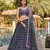 GREY SEQUINS THREAD & ZARI EMBROIDERED GEORGETTE DESIGNER WEDDING & PARTY WEAR FESTIVAL SEMI STITCHED LEHENGA