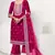 Pink velvet sequince zari embroidered work festival long straight salwar suit pent dupatta semi stitched