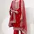 Red velvet sequince zari embroidered work festival long straight salwar suit pent dupatta semi stitched