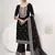 Black velvet sequince zari embroidered work festival long straight salwar suit pent dupatta semi stitched