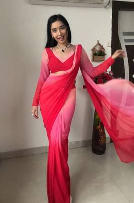 CAYORII MULTI COLOUR GEORGETTE FABRIC READY TO WEAR SAREE 1