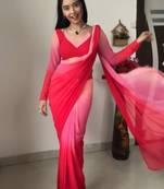 CAYORII MULTI COLOUR GEORGETTE FABRIC READY TO WEAR SAREE