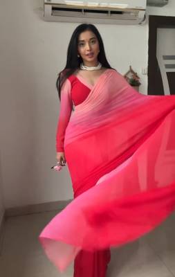 CAYORII MULTI COLOUR GEORGETTE FABRIC READY TO WEAR SAREE 3