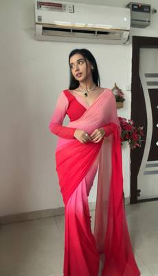 CAYORII MULTI COLOUR GEORGETTE FABRIC READY TO WEAR SAREE 5