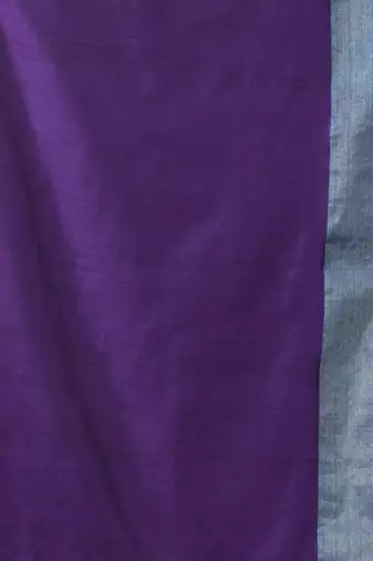 Grey and purple half & half cotton soft saree with zari border