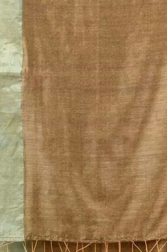 Beige cotton soft saree with zari border