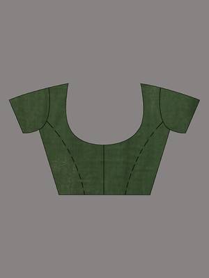 Green cotton soft saree with stripe designs 5