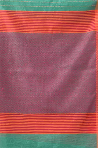 Green cotton blend soft saree with kantha style