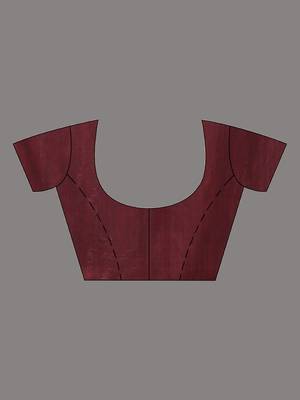 Maroon cotton soft saree with stripe designs 5