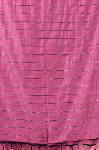 Lilac cotton soft saree with stripe designs