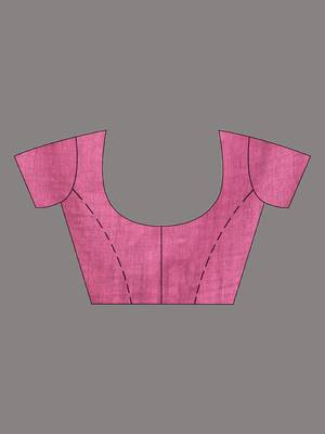 Lilac cotton soft saree with stripe designs 5