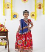 Banjara India Kutchi Emboidered Pink Girls Chaniya Choli with Dupatta (KCC-RING) - Pink