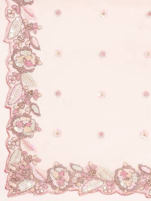 Pink Net Multi Sequins with heavy Zarkan embroidery Lehenga choli & Dupatta 5