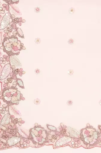 Pink Net Multi Sequins with heavy Zarkan embroidery Lehenga choli & Dupatta