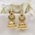 Gold toned kemp jhumka jhumki earrings ruby emerald