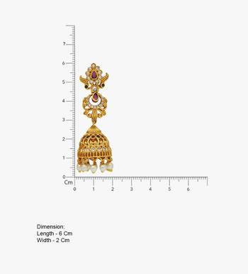 Gold toned cz long jhumka jhumki earrings 4