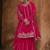 Dark magenta color chinon silk embroidered stitched designer dress