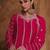 Dark magenta color chinon silk embroidered stitched designer dress