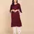 Vahson women pure cotton kurta pant set maroon