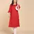 Vahson women pure cotton kurta pant set red