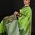 Women green woven Faux kanchipuram silk saree with blouse