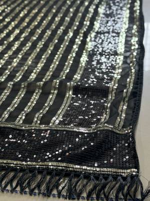 Black georgette sequance party wear saree with sequance work blouse piece 2