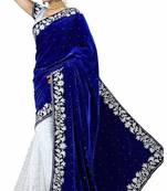Blue Velvet Saree 