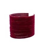  metal 36pc glossy maroon  velvet bangle set