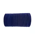  metal 36pc glossy navy blue  velvet bangle set