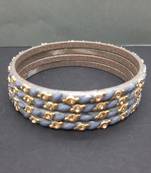 9blings glass traditional grey set of 4 bangle