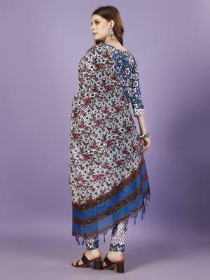 Trendy designer viscose rayon fabric printed kurta set with dupatta 2