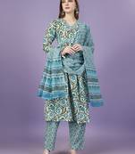 Trendy designer viscose rayon fabric printed kurta set with dupatta