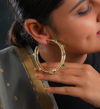Malachite Statement Hoops 3