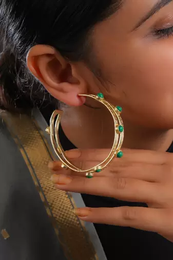 Malachite Statement Hoops