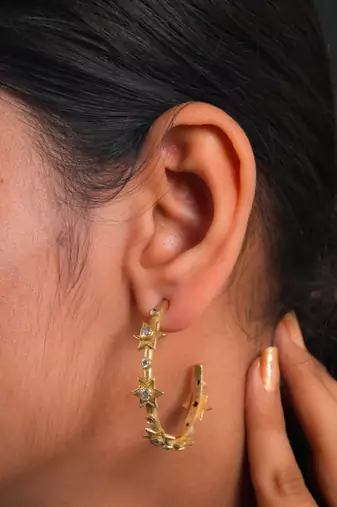 Twinkling Star Hoops