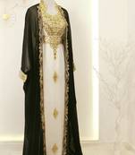 Black & White Kaftan Handcrafted Georgette Work Party Wear Dresses