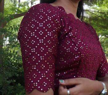 Wine Designer sequence work georgette gown for women 3