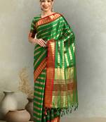 Riva Enterprise Women'S Silk Blend Saree With Zari Weiving Contrast Border Party Wear Saree