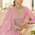 Pink Embroidered Georgette Stitched Anarkali Suit Up To 42" Size