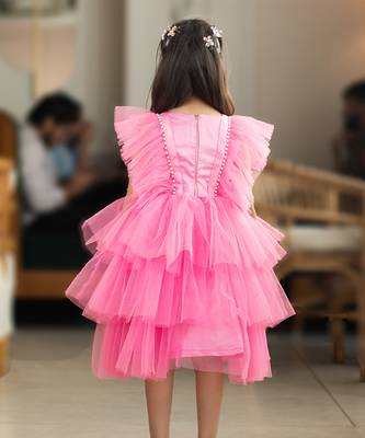 Pink net frock 2