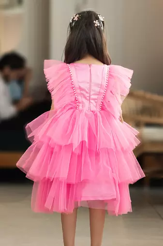 Pink net frock