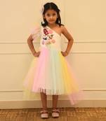 Multi colour high low dress