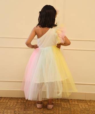Multi colour high low dress 2