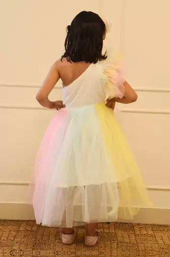 Multi colour high low dress