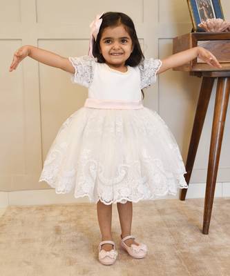 Off white lace frock 1