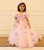 Baby pink flower gown