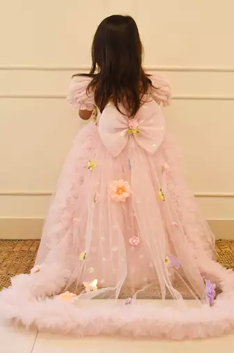 Baby pink flower gown